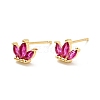 Cubic Zirconia Crown Stud Earrings EJEW-G297-12G-01-1