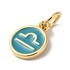 Real 18K Gold Plated Brass Enamel Charms KK-L216-001G-K05-2