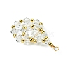 Imitation Austrian Crystal Beads with Eco-Friendly Copper Wire and Brass Beads Pendants PALLOY-JF03285-01-4