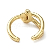 Rack Plating Brass Knot Open Cuff Rings for Women RJEW-Q777-02G-3