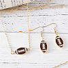Rugby Zinc Alloy Enamel Pendant Necklaces & Dangle Earrings Sets FS-WGFCE0C-02-1