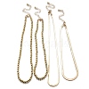 4Pcs 4 Styles CCB Plastic Round Beaded Necklaces and Iron Snake Chain Necklaces NJEW-V003-07G-2