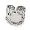 304 Stainless Steel Cuff Ring Components SA-CBA37BC-15C-P-2
