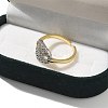 Brass Micro Pave Clear Cubic Zirconia Cuff Finger Rings for Women RJEW-B112-02GP-3