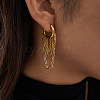 304 Stainless Steel Chain Tassel Hoop Earrings FS-WG79814-01-2