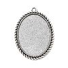 Tibetan Style Alloy Pendant Cabochon Settings X-TIBEP-N003-17AS-1
