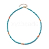 Synthetic Turquoise & Natural Carnelian Beaded Necklaces NJEW-TA00161-4