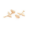 Brass Birth Flower Connector Charms KK-S364-234-2