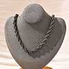 304 Stainless Steel Rope Chain Necklaces for Women Men NJEW-A033-03H-AS-1