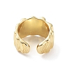 Brass Textured Open Cuff Rings for Women RJEW-D016-01G-3