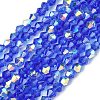 Electroplate Transparent Glass Beads Strands EGLA-K015-18M-1