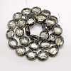 Faceted Electroplate Crystal Glass Oval Beads Strands EGLA-F060B-02-2