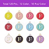 120Pcs 12 Colors Golden Plated Alloy Charms ENAM-SZ0001-64F-2