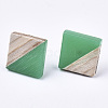 Opaque Resin & Wood Stud Earrings EJEW-N017-005A-B02-2