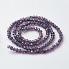 Electroplate Glass Beads Strands X-EGLA-F124-FR-B08-2