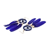 Feather Woven Net Chandelier Earrings EJEW-H090-01H-3