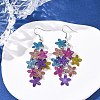 430 Stainless Steel Flower Dangle Earrings EJEW-A137-07P-01-1