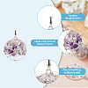 HOBBIESAY 24Pcs 4 Styles Natural Amethyst & Rose Quartz Chip Alloy European Dangle Charms G-HY0001-17-3