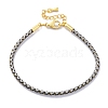 Polyester Cord Braided Bracelet Makings MAK-Z003-01G-12-1