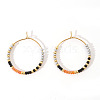 Bohemian Style Handmade Glass Seed Beads Hoop Earrings HV2555-3-1