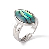 Natural Paua Shell Adjustable Rings RJEW-G260-01P-07-4