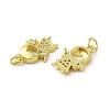 Rack Plating Brass Micro Pave Clear Cubic Zirconia Pendants KK-O017-02C-G-2