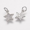 Brass Micro Pave Grade AAA Cubic Zirconia Charms X-ZIRC-K059-13P-NR-1