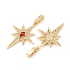 Brass Micro Pave Clear Cubic Zirconia Pendants KK-G543-15G-01-2