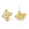 Cubic Zirconia Flower Stud Earrings EJEW-G353-02G-2