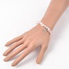 Natural Rose Quartz Beaded Stretch Bracelets BJEW-JB01996-01-3