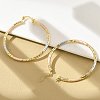 Brass Two Tone Twist Hoop Earrings EJEW-B117-06F-M-2