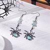 Halloween Alloy Resin Spider Pendants & 304 Stainless Steel Dangle Earrings for Women EJEW-JE06233-2