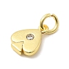 Brass Micro Pave Cubic Zirconia Charms KK-C139-08G-2