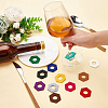 BENECREAT 60Pcs 12 Colors Felt Wine Glass Charms AJEW-BC0003-09-3