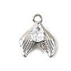Brass Pave Clear Cubic Zirconia Charms KK-C096-14D-P-1