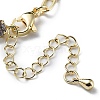 Brass Micro Pave Cubic Zirconia Strass & Paperclip Chain Bracelets BJEW-C052-04G-4