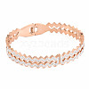 Crystal Rhinestone Wave Bangle BJEW-N017-020RG-1