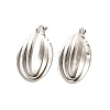 201 Stainless Steel Twist Hoop Earrings EJEW-Q026-04P-2