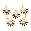 Real 18K Gold Plated Brass Micro Pave Cubic Zirconia Pendants ZIRC-L100-087G-2