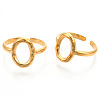 Ion Plating(IP) 304 Stainless Steel Hollow Oval Cuff Rings X-RJEW-N038-120LG-2