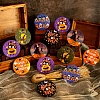 Paper Round Hanging Tags Candy Box Cookies Bag Message Cards for Halloween HJEW-E004-01-7