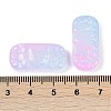Spray Painted Transparent Glass Connector Charms X1-GLAA-H035-06G-3