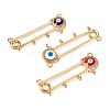 3Pcs 3 Colors Rack Plating Brass Micro Pave Cubic Zirconia Brooch Finding KK-TA0001-32-9