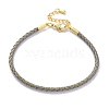 Polyester Cord Braided Bracelet Makings MAK-Z003-01G-13-1