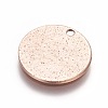 Ion Plating(IP) 304 Stainless Steel Textured Pendants STAS-I098-01-15mm-RG-2