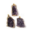 Raw Rough Natural Amethyst Pendants G-H084-10G-1