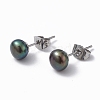 Natural Pearl Ear Studs EJEW-P223-01C-P01-1