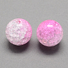 Two Tone Transparent Crackle Acrylic Beads CACR-R009-16mm-06-1