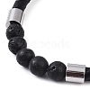 Round Natural Lava Rock Bead Bracelets BJEW-A009-08P-03-2