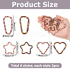 12Pcs 6 Styles Alloy Spring Gate Rings FIND-HS0002-71-2